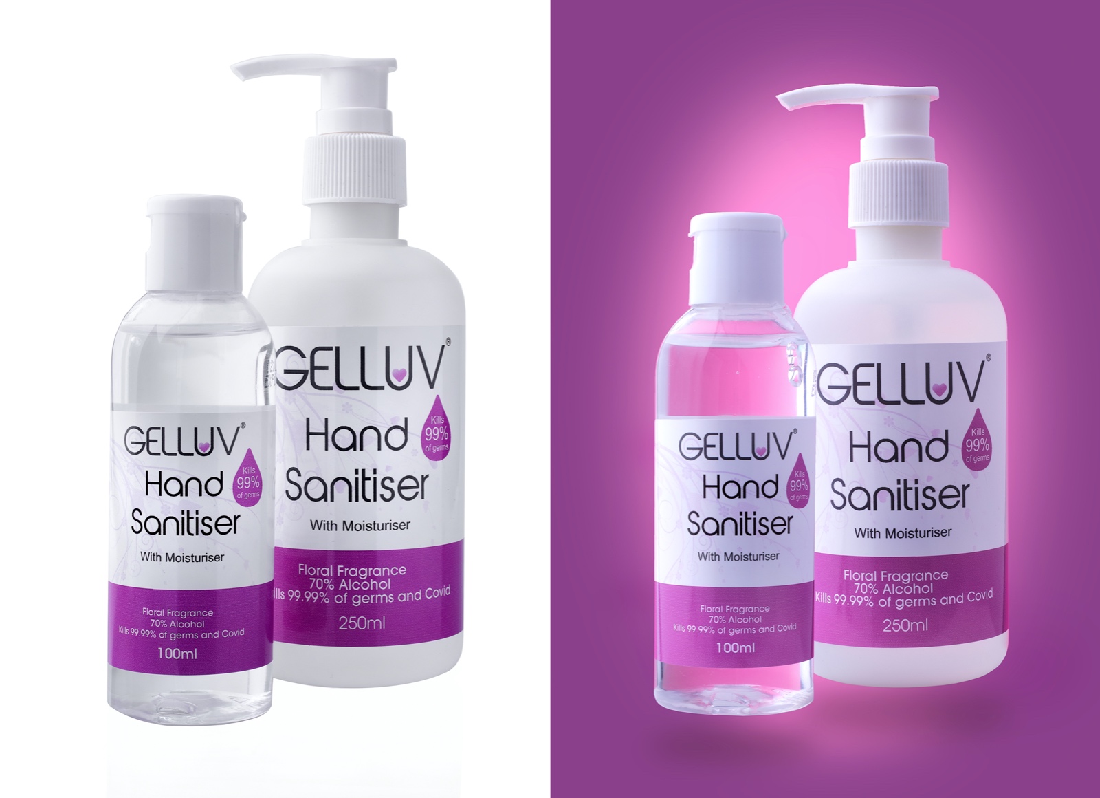 Geluv sanitiser website